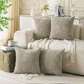 Set of 4 Taupe Decorative Throw Pillow Covers 22x22 Inch Corduroy Pillow Covers for Bed Couch Sofa Living Room Soft Square Cushion Cases (Taupe / 22" x 22" (Pack of 4))