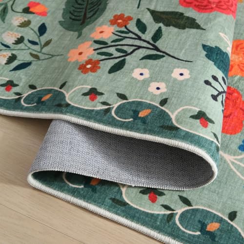 Runner Rug 2'7"x12' Washable (Green / 2'7" x 12' (Rectangular))