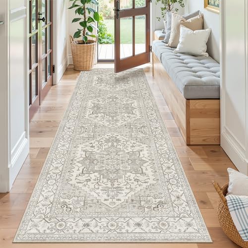 Kitchen Runner 2'6''x8' Soft Rug Runners for Hallways (Beige/Brown / 2'6" x 8' (Runner))