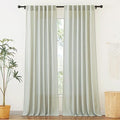 Linen Semi Sheer Curtains for Bedroom Living Room 84 inches Long (Sage Green / 52"W x 84"L (Pack of 2))