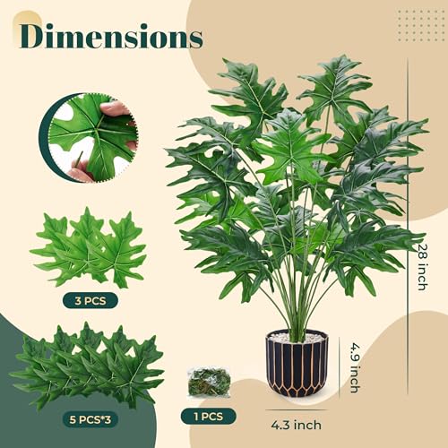 28" Artificial Plants Indoor (28"-Tropical Faux Plants)
