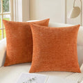 Fall Decorative Throw Pillow Covers 16 X 16 Inches Burnt Orange (16" x 16" (Pack of 2) / Burnt Orange)
