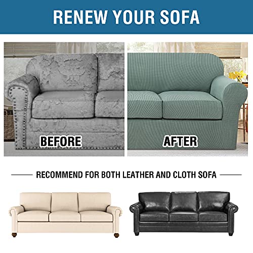 4 Piece Stretch Sofa Covers for 3 Cushion Couch Covers for Living Room Furniture Slipcovers (X-Large / Sage)