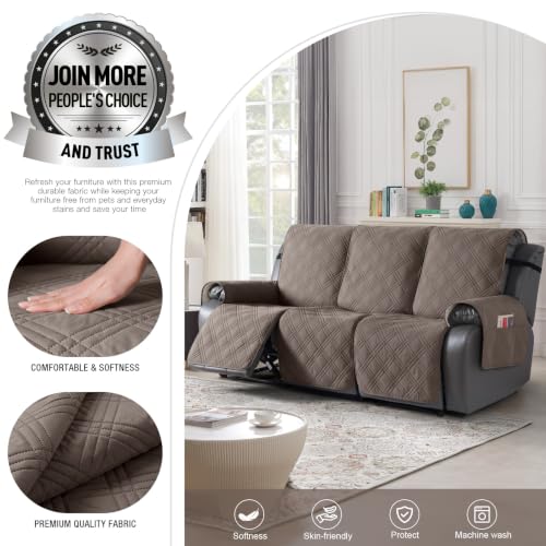 100% Waterproof Recliner Sofa Cover (Taupe / 3 Seater Standard)