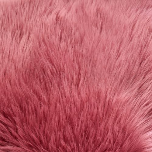 Ultra Soft Fluffy Shaggy Area Rug Faux Fur Rug Chair Cover Seat Pad Fuzzy Area Rug for Bedroom Floor Sofa Living Room (Blushpink / 2' x 3' (Sheepskin))