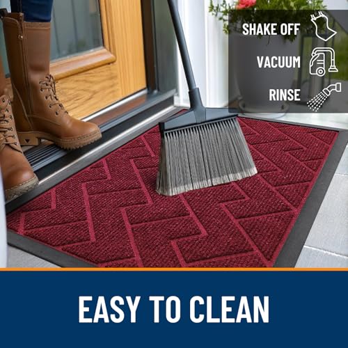 Front Door Mat Outside 35x23 (Wine Red / 35" x 23")