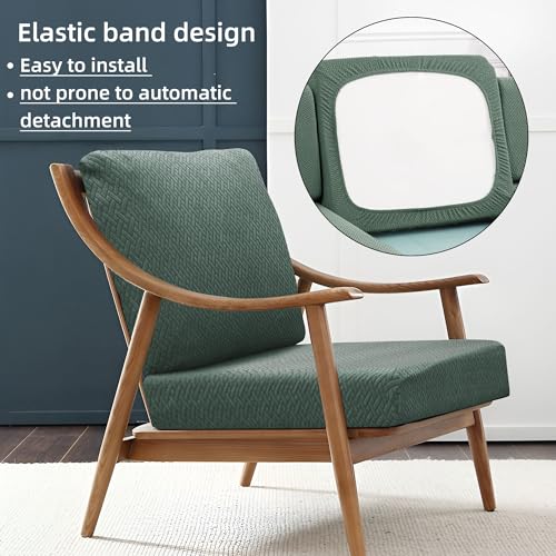 8PCS Patio Cushion Covers.Patio Furniture Couch SeatSlipcovers (Green / 8PCS)
