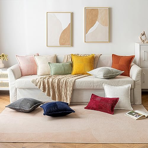 Fall Burnt Orange Decorative Throw Pillow Covers for Couch 18x18 in (Burnt Orange / 18" x 18" (Pack of 2))