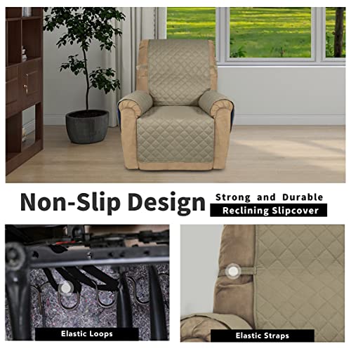 Reversible Couch Cover (Beige/Beige / Medium Recliner)