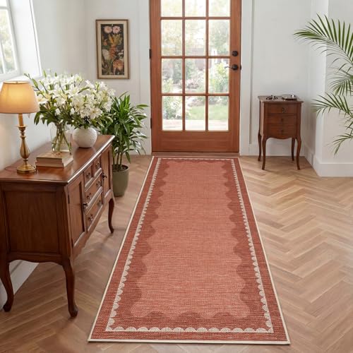2x8 Washable Runner Rug (Jute Red / 2' x 8' (Rectangular))