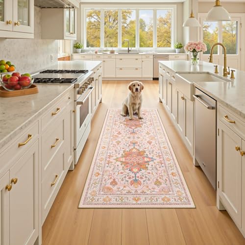 Washable Area Rug (Pink/Light Pink/Colorful / 2' x 5' (Rectangular))