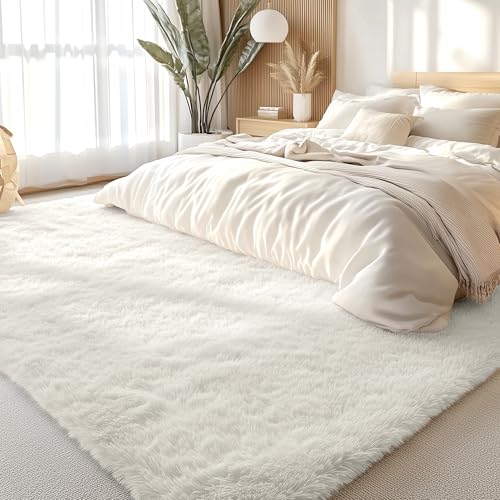 8x8 Machine Washable Large Area Rugs for Living Room (8x8 Ft Square / Ivory)