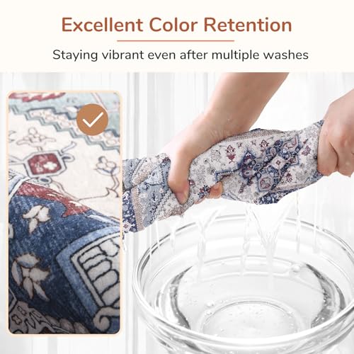 Soft Area Rugs 2x12 (2' x 12' (Runner) / Blue & Red)