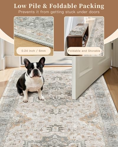 Kitchen Runner 2'6''x8' Rug Runners for Hallways (Light Taupe Brown / 2'6" x 8' (Runner))