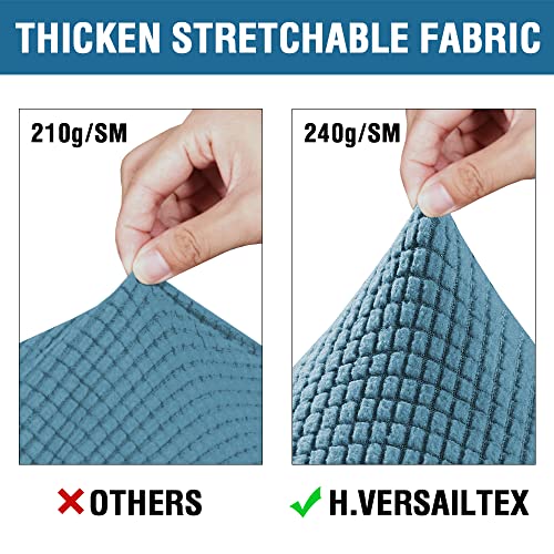 3 Piece Stretch Sofa Covers for 2 Cushion Sofa Couch Covers for Living Room Furniture Cover (Medium-XL / Storm Blue)