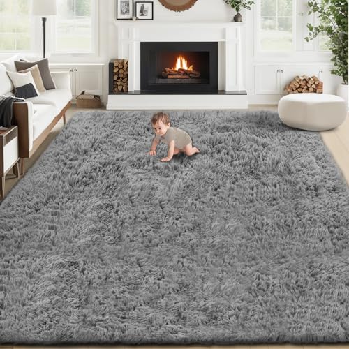 8x10 Area Rugs for Living Room (Dark Grey / 8' x 10' (Rectangular))