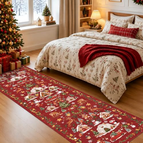 Christmas 2x8 Hallways Runner Rug (2' x 8' (Rectangular) / Xmas/Red)