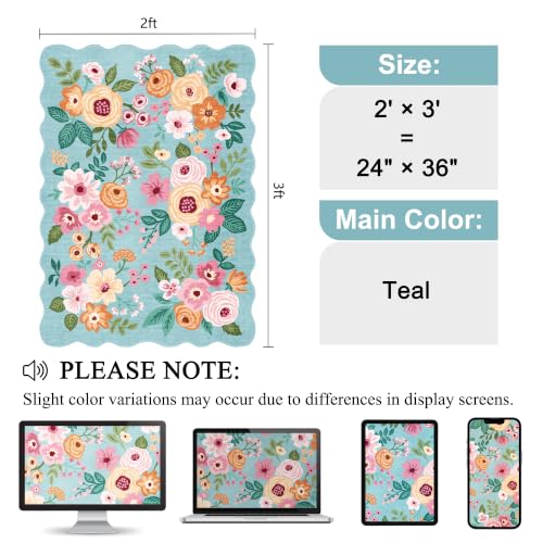 2x3 Rugs for Entryway (Teal (Big) / 2' x 3' (Rectangular))