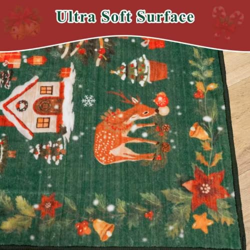 Washable Christmas Rug Runner 2x6 (2' x 6' (Rectangular) / Xmas/Green)