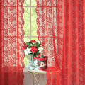 Vintage Lace Curtains 72 Inch Length 2 Panels for Bedroom (Red / 52"W x 72"L (Pack of 2))