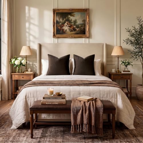 Brown Velvet Pillow Covers 18x18 Decorative Pillows Pack of 2 (Brown / 18" x 18" (Pack of 2))