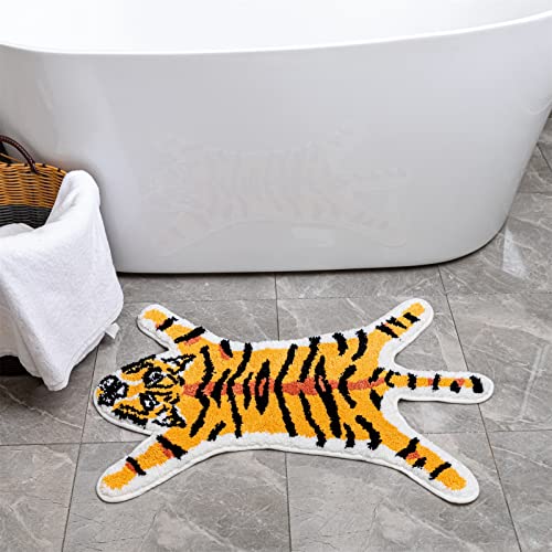 Tiger Print Rug (Black+yellow Tiger Print - 32.2x21.4inch)