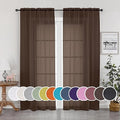 Chocolate Sheer Curtains 96 Inch Length (Chocolate / 42"W x 95"L (Pack of 2))