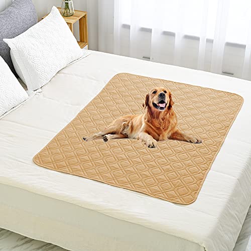 Waterproof Dog Bed Cover Pet Blanket for Furniture Bed Couch Sofa Reversible (40x50 Inch (Pack of 1) / Sand+beige)