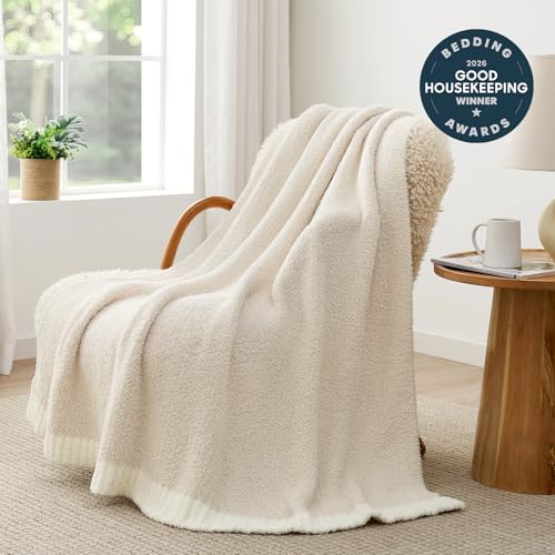 Buttery Ivory Throw Blanket for Couch (Heather Ivory / Throw (50"x60"))
