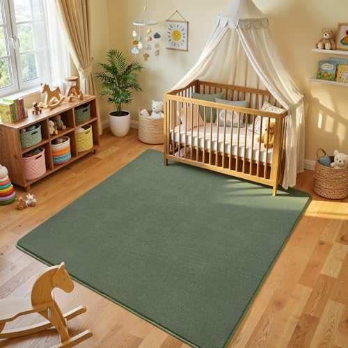 5x5 Square Area Rugs for Bedroom Living Room (5' x 5' (Square) / Sage Green)