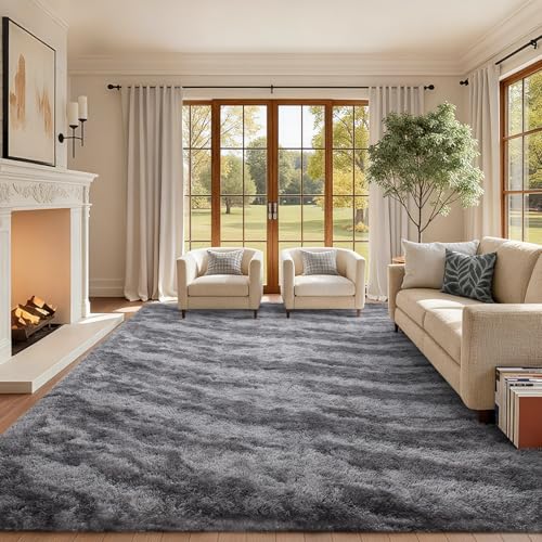 9x12 Ft Extra Large Shag Rugs for Living Room (Eb Grey 4sm03 / 9' X 12' (Rectangular))