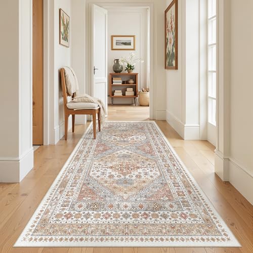 4x8 Rugs for Bedroom Vintage Wide Runner Rug for Hallway (Orange / 4' x 8' (Runner))