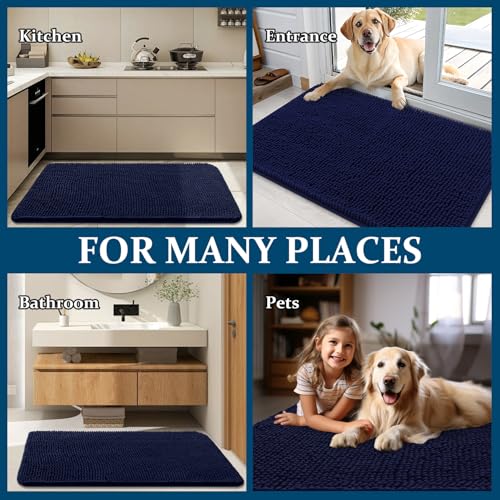 Dog Door Mat for Muddy Paws 59x20 (Navy Blue / 59" X 20")