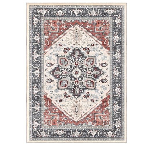 Soft Area Rugs 5x7 (5' x 7' (Rectangular) / Black & Red)