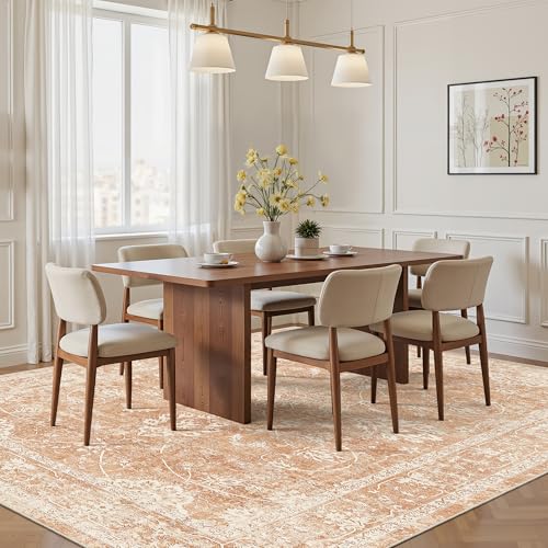 Washable 6x9 Area Rugs for Living Room (Jasper Orange / 6' x 9' (Rectangular))