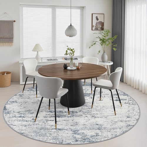 Round Area Rug Living Room (Blue Grey / 8' (Round))