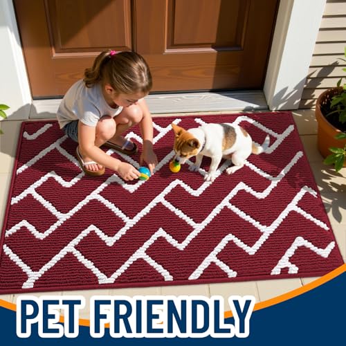 Front Door Mat 36x24 (Burgundy / 36" X 24")