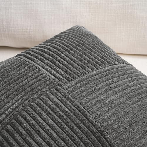 2 Packs Dark Gray Lumbar Decorative Throw Pillow Covers 14x24 Inch for Living Room Couch Bed Sofa (Dark Gray / 24" x 14" (Pack of 2))