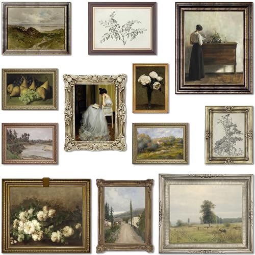 12 Pcs Unframed Vintage Moody Reading Art (Unframed / Vintage 5)