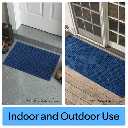 HydroABSORB Door Mat for Indoor Outdoor Use (Blue / 29" X 17")