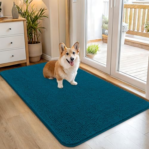 Dog Door Mat for Muddy Paws 45x27 (Atlantic Blue / 45" X 27")