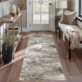 Brown Runner Rug 2x6 Modern Abstract (Abstract Brown / 2' x 6' (Runner))