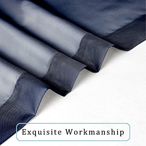 Blue Sheer Curtains (Navy Blue / 42"W x 84"L (Pack of 2))