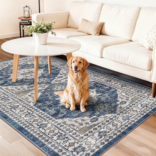 Washable 4x8 Hallway Runner Rug (4' x 8' (Rectangular) / Blue)