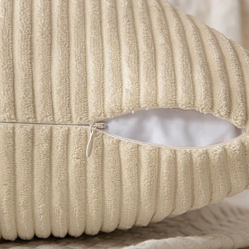 Natural Beige Decorative Throw Pillow Covers for Couch 20x20 Inch (20" x 20" (Pack of 2) / Natural Beige)