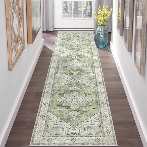 Washable Runner Rug (2' x 8' / Sage Green)