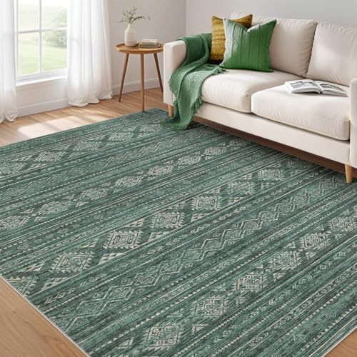 7x9 Area Rugs Living Room (Dark Green / 7' X 9' (Rectangular))