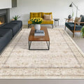 Washable Ivory 6x9 Living Room Rug (6' x 9' (Rectangular) / Light Sand Beige)