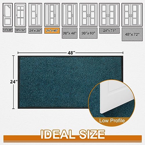 Super Absorbent Front Door Mat (Blue / 2' x 4' (Rectangular))