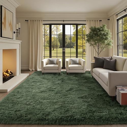 6x9 Ft Large Green Area Rug for Bedroom Living Room (Bb Green / 6' X 9' (Rectangular))